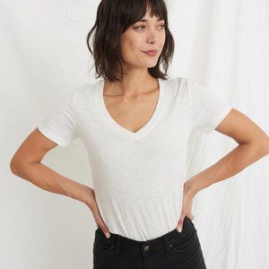 MARINE LAYER CLASSIC V-NECK TEE WHITE XS S M L